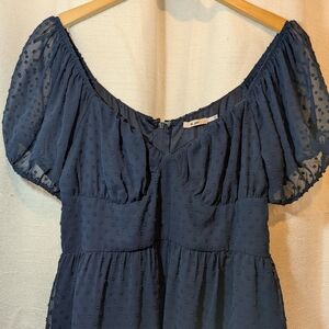 Mi Ami Navy Blue Midi Dress